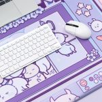 Kawaii Gamer Bunny Corgi Large Mouse Pad with Ears Collection