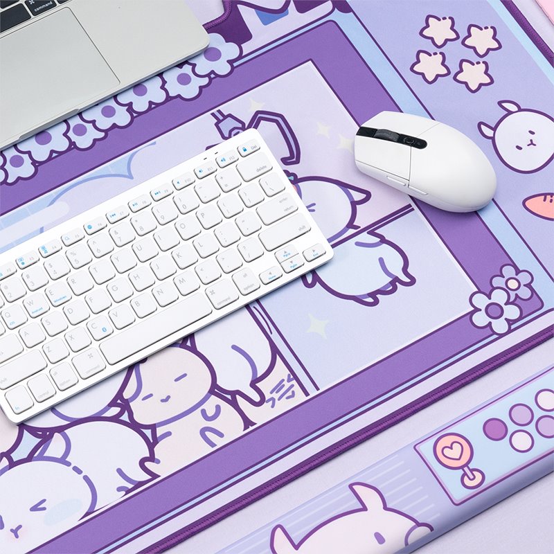 Kawaii Gamer Bunny Corgi Large Mouse Pad with Ears Collection