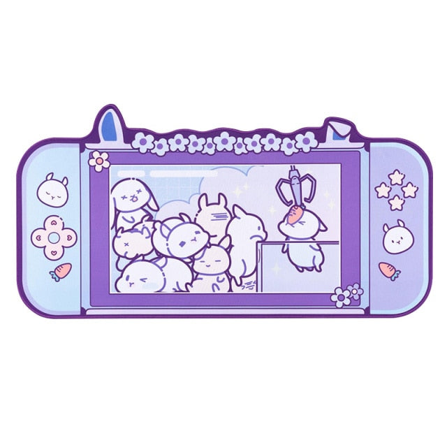 Kawaii Gamer Bunny Corgi Large Mouse Pad with Ears Collection - Image 2