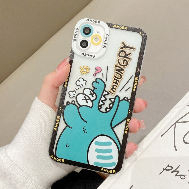 Kawaii Hangry Dinosaur iPhone Case - Image 2