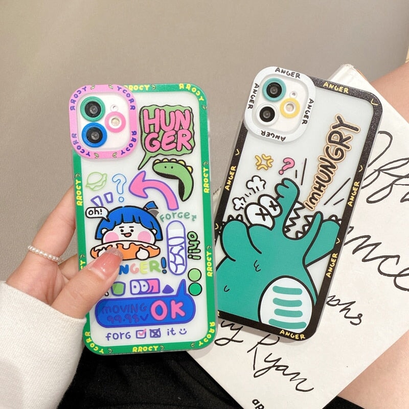 Kawaii Hangry Dinosaur iPhone Case