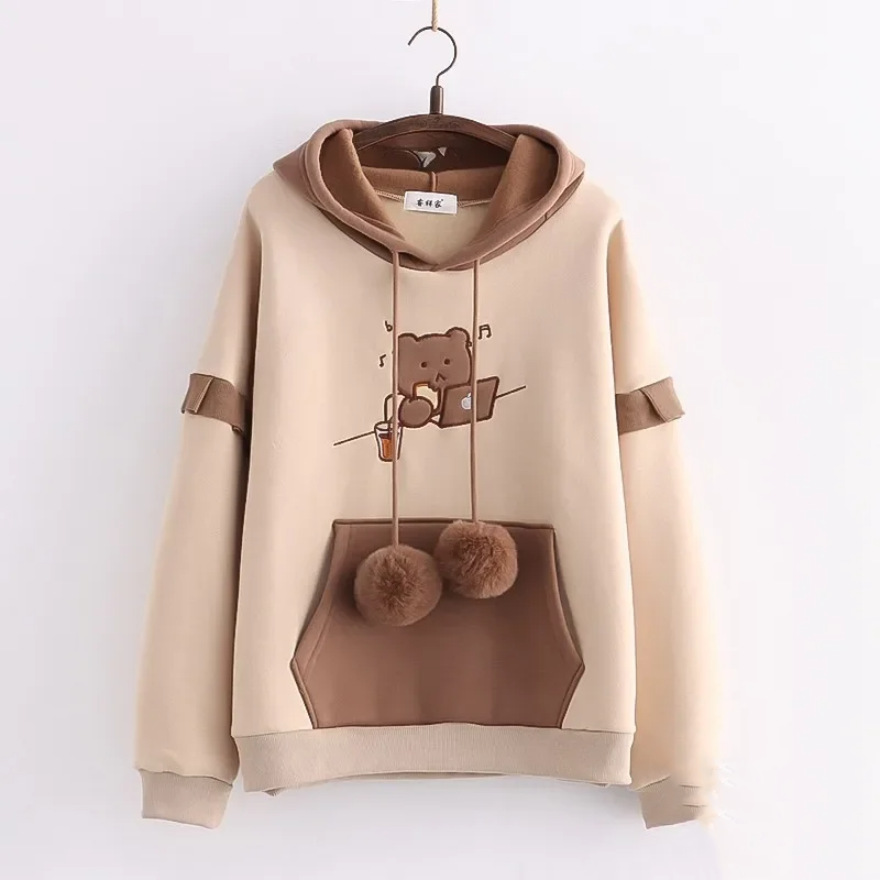 Kawaii Harajuku Style Bear Two-tone Hoodies - Image 2