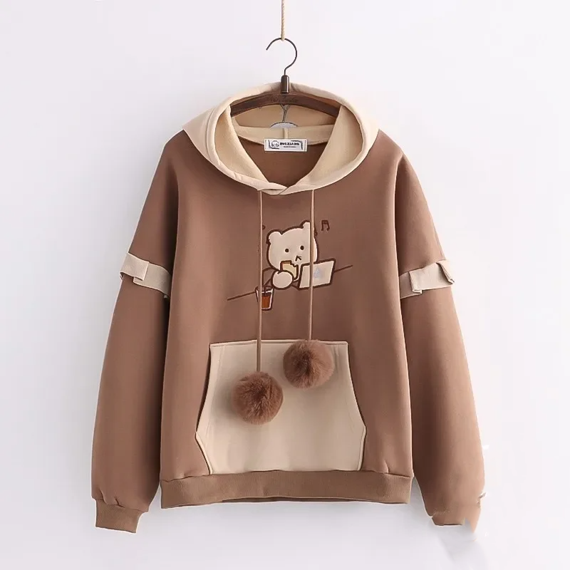 Kawaii Harajuku Style Bear Two-tone Hoodies - Image 3