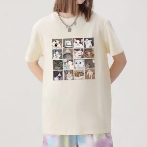 Kawaii Illustrated Cats Meme V3 Unisex Tee Top