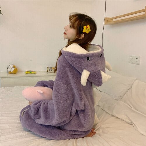 Kawaii Pastel Dragon Plush Hoodie Blanket - Image 5