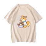 Kawaii Shiba Inu Enjoying Ramen Women's Tee Top