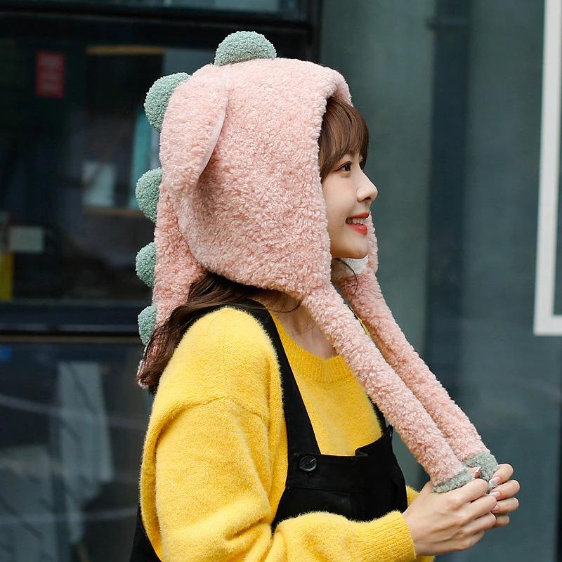 Kawaii Spiky Dinosaur Plush Hat - Image 4