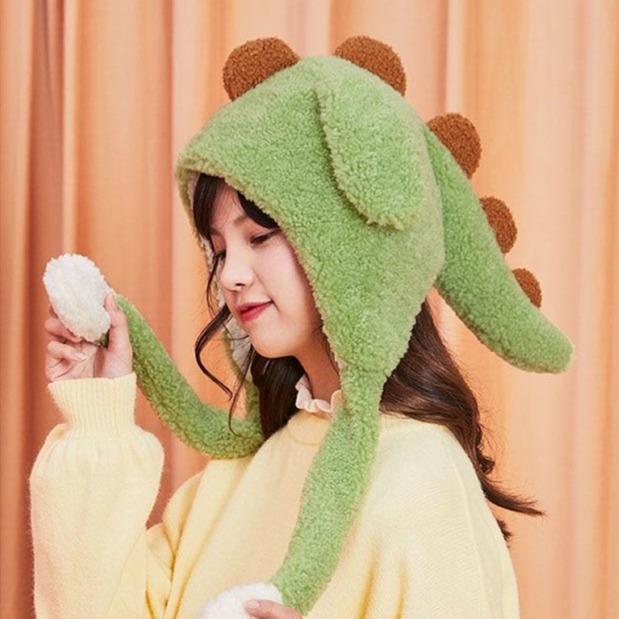 Kawaii Spiky Dinosaur Plush Hat - Image 2