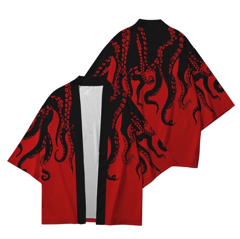 Kimono Japanese Octopus Prints - Image 4