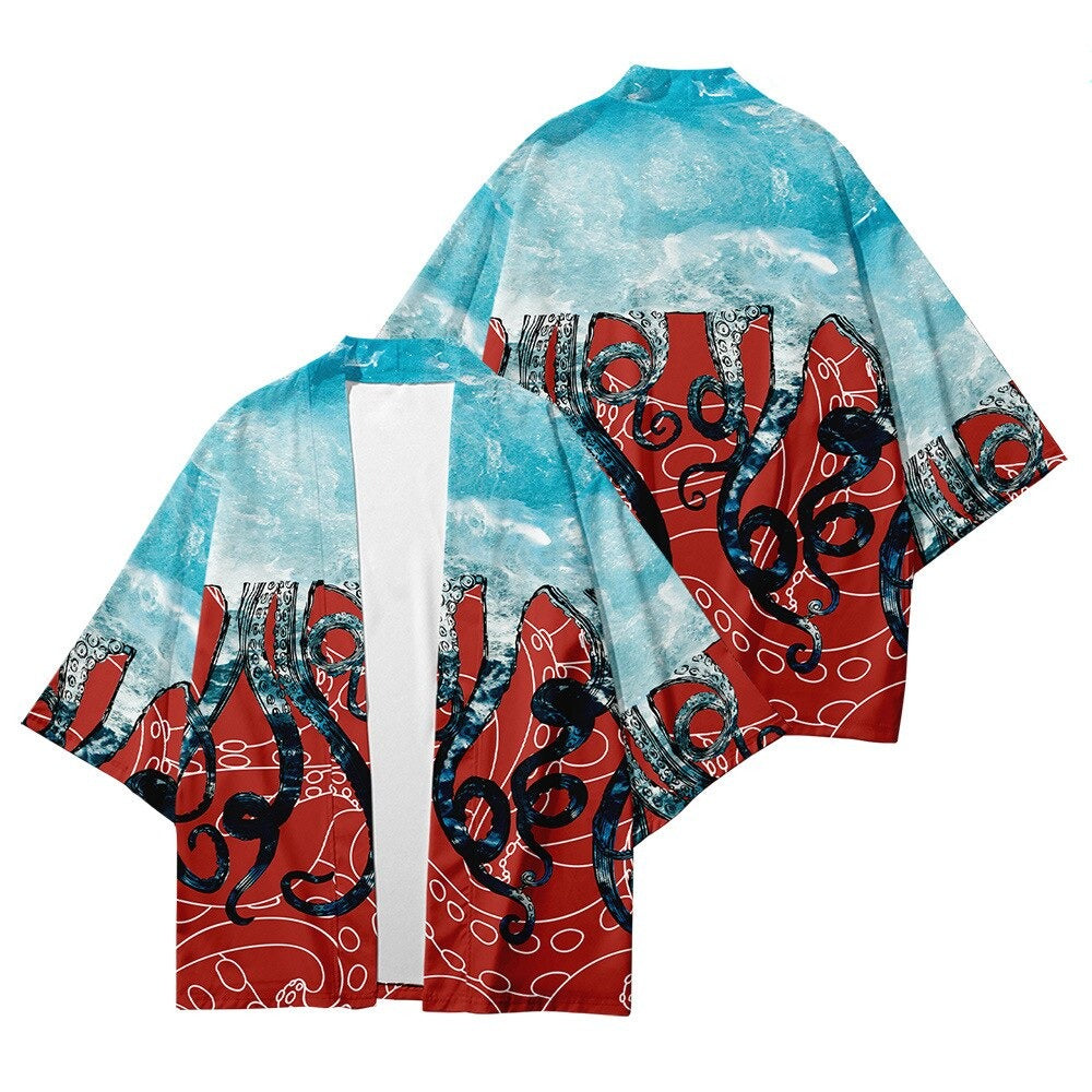 Kimono Japanese Octopus Prints - Image 7