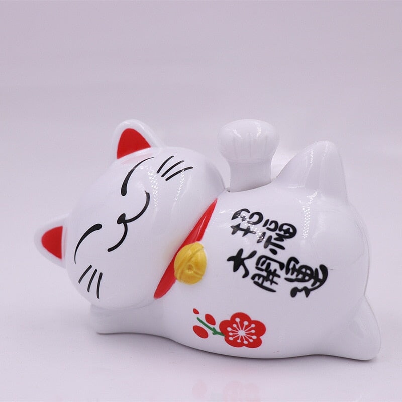 Lazy Japanese Lucky Cat Waving Arm Car Ornament - Image 2