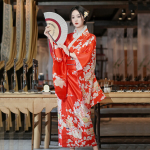 Long Traditional Japanese-themed Beautiful Floral Women's Kimono