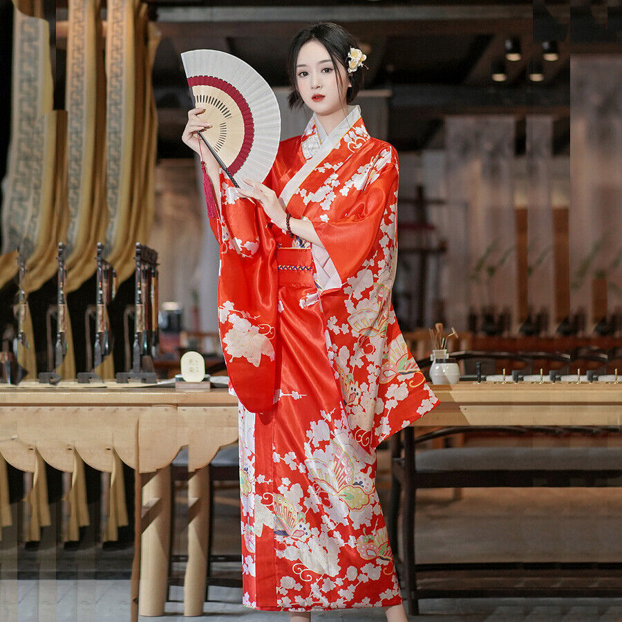 Long Traditional Japanese-themed Beautiful Floral Women's Kimono