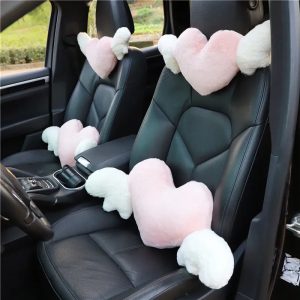 Love Heart Wings Car Head Rest Plush Pillow