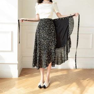 Lovely Floral Midi Wrap Skirt