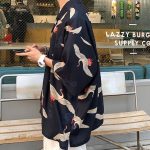 Men's Crane Print Shirt & Shorts Short Sleeve Shirt