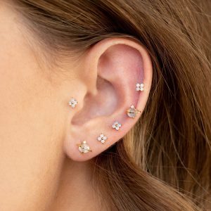 Mini Neptune Shooting Star Gold-Plated Stud Earring