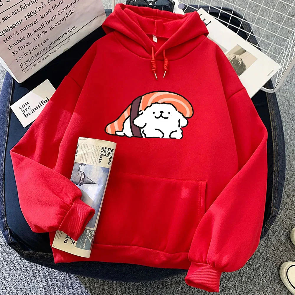 Nigiri Sushi Luckie the Dog Unisex Hoodie - Image 11