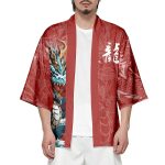 Ocean Dragon Red Unisex Kimono