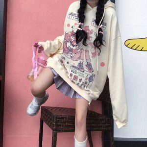 Oversized Harajuku Care Bear Hoodie