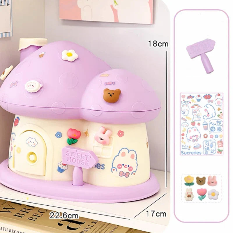 Pastel Mushroom House Piggy Bank - Image 5