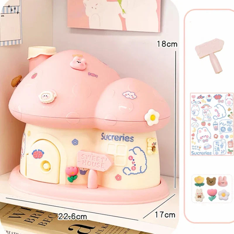 Pastel Mushroom House Piggy Bank - Image 4