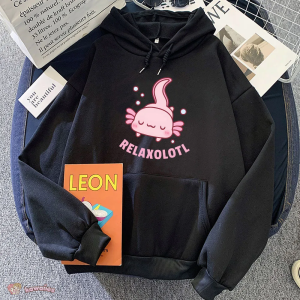 Pink Chilling Axolotl Unisex Hoodies