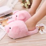 Pink Piggy Plush Slippers