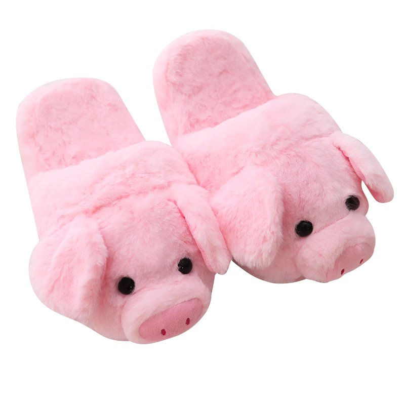Pink Piggy Plush Slippers - Image 2