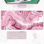 Pink Red Marble Abstract Art Large Mouse Pad