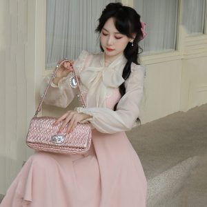 Pink White Vintage Fairytale Cottage Dress
