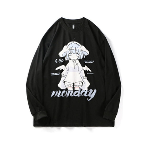 Purple Anime Angel Women's Sweatshirt - Image 3