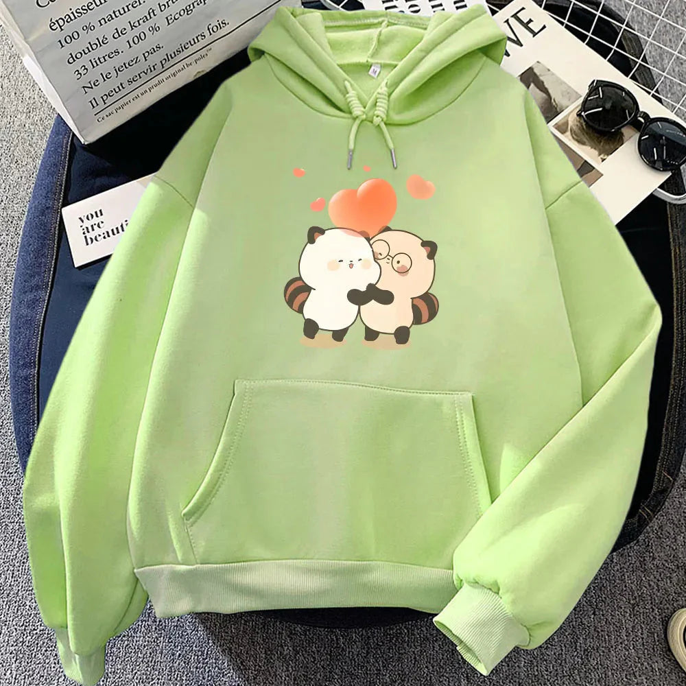 Raccoon Hug Love Heart Unisex Hoodie - Image 3
