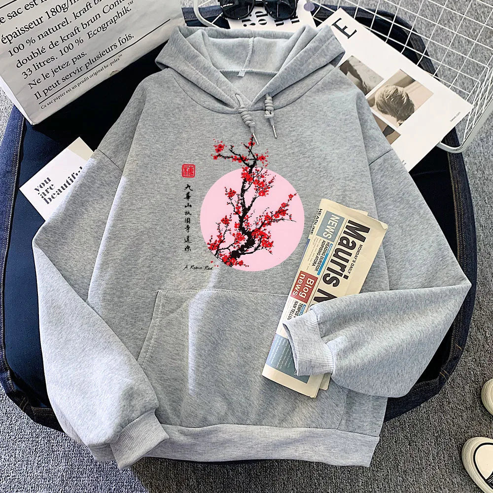 Red Sakura Branch Moon Unisex Hoodie - Image 10