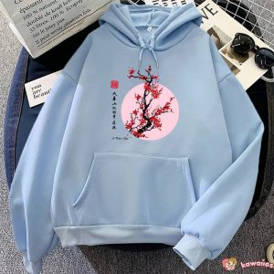 Red Sakura Branch Moon Unisex Hoodie
