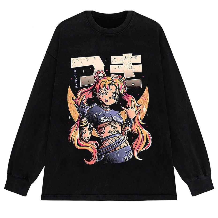 Rock On Usagi Tsukino Stone Wash Sweatshirt - Image 5