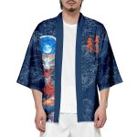 Royal Blue Powerful Dragon Moon Unisex Kimono