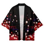 Royal White Crane Blood Moon Sakura Unisex Kimono