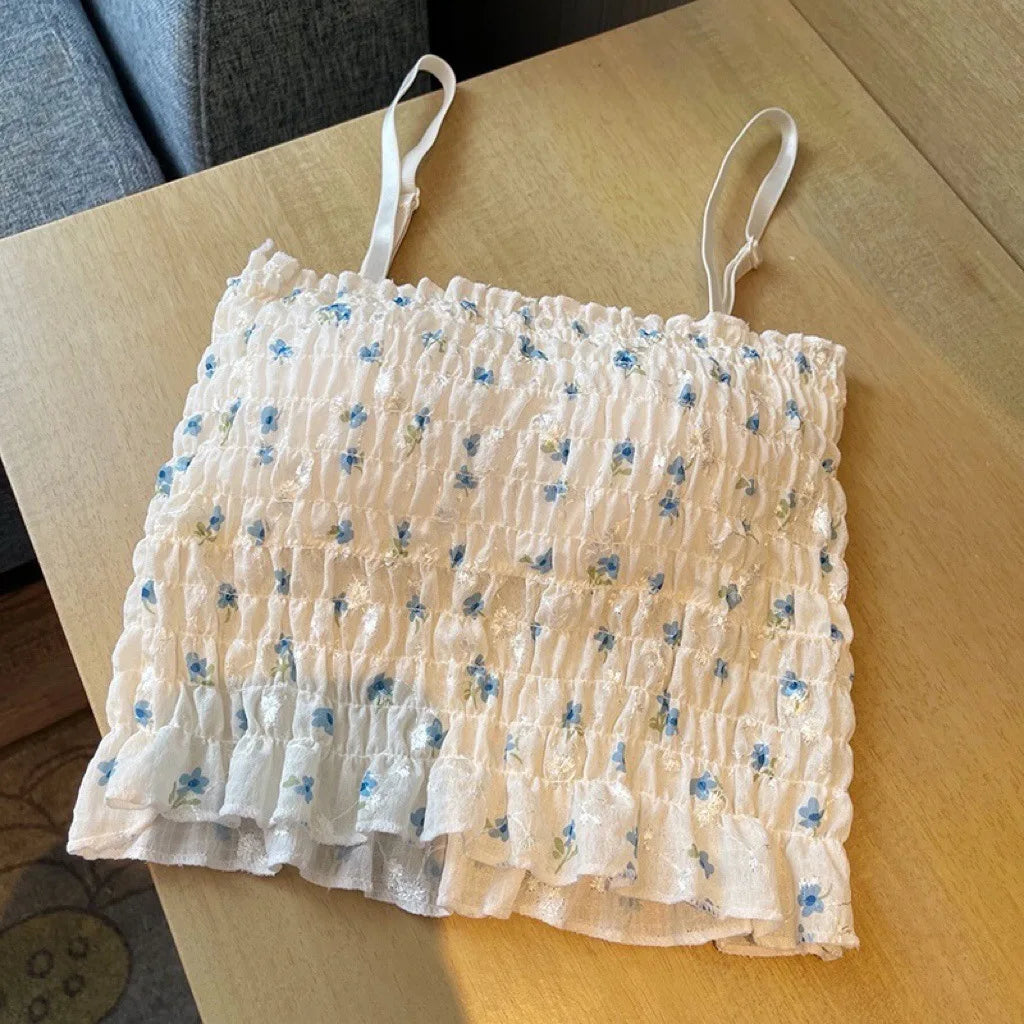 Floral Spaghetti Strap Camisole Built-In Bra - Image 2