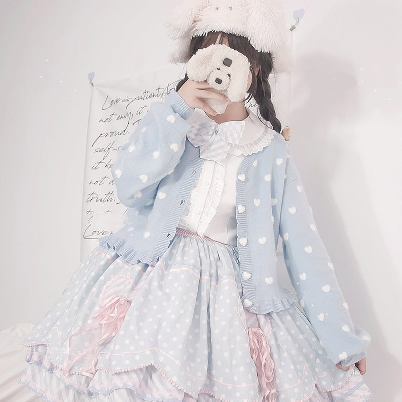 Polkadot Heart Knit Cardigan - Image 3