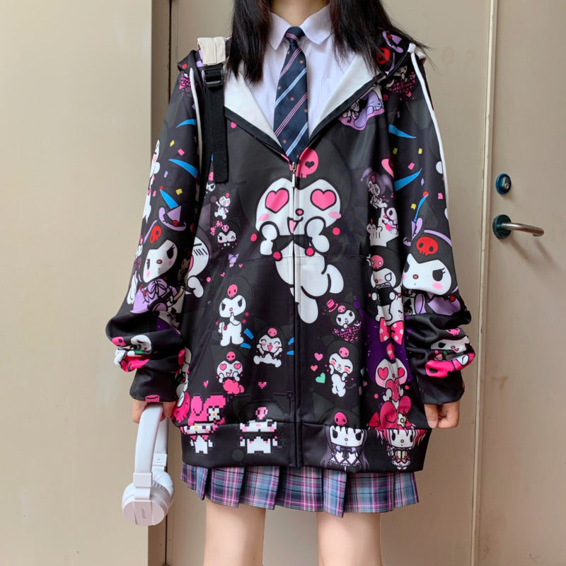 Kuromi Zip Up Hoodie - Image 3