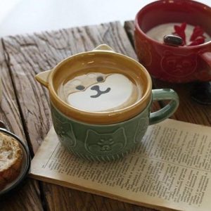 Shiba and Panda Mug with Coaster