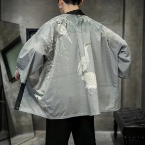 Silver Crane and Martial Art Wu Men Kimono