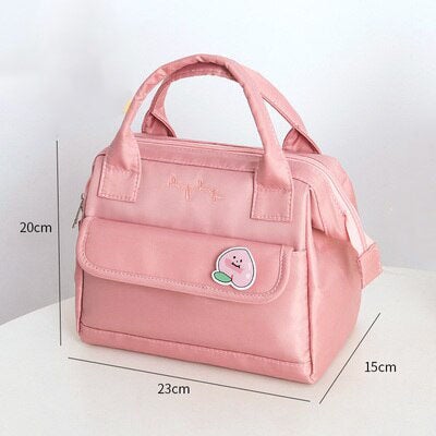 Simple Pink Blue Green Waterproof Lunch Bag - Image 2