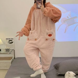 Soft Pig Fluffy Pyjama 1-Piece Set