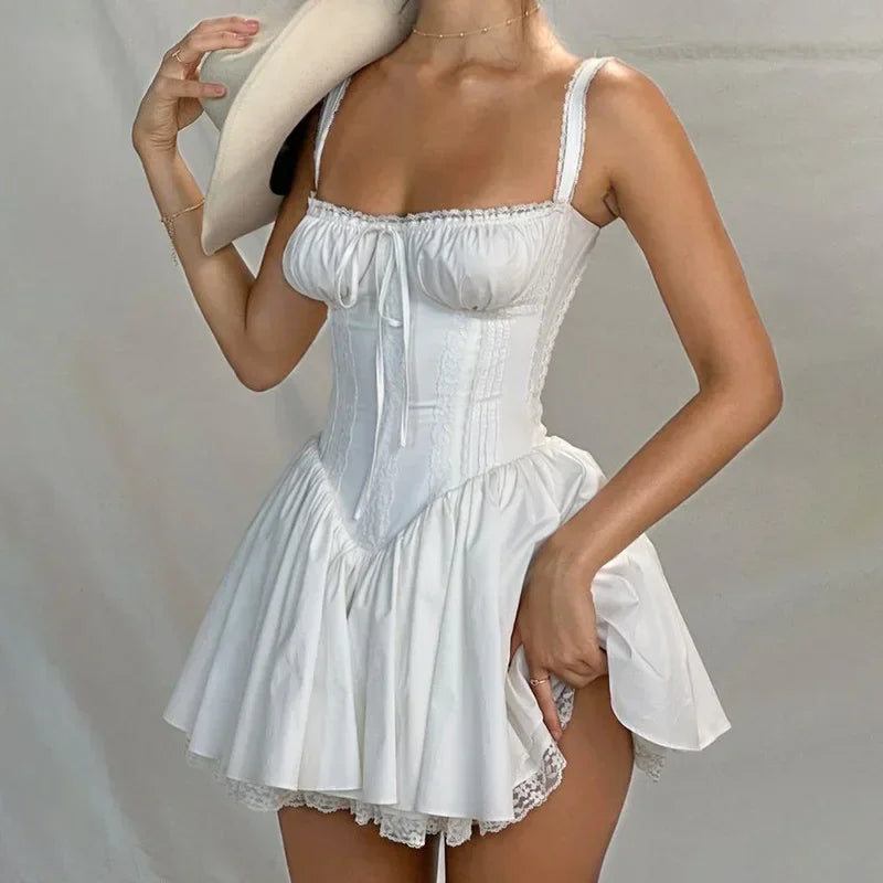 Strappy Mini Corset Coquette Party Dress - Image 2
