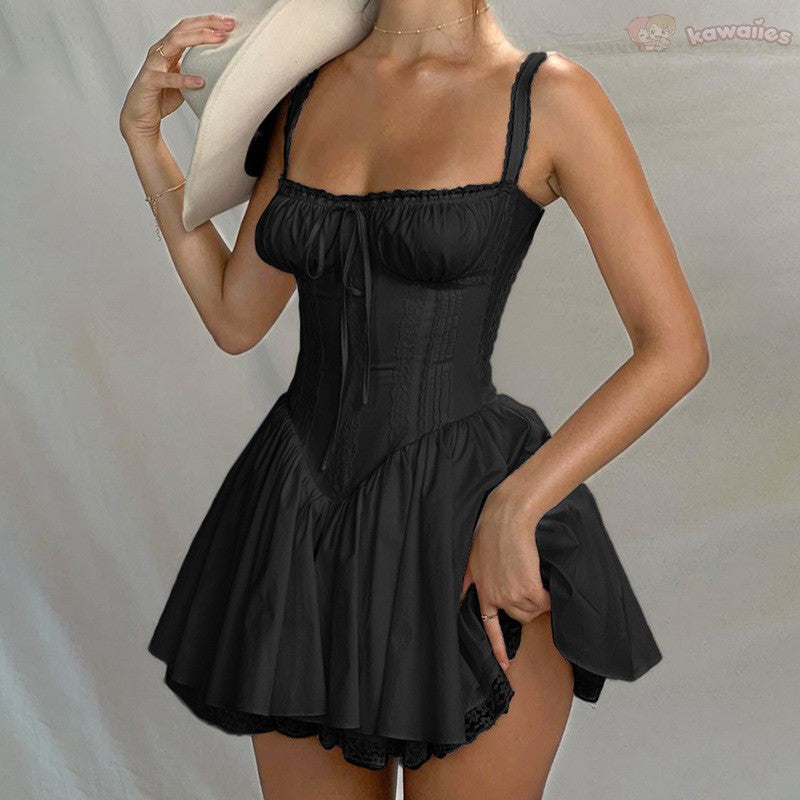 Strappy Mini Corset Coquette Party Dress - Image 3