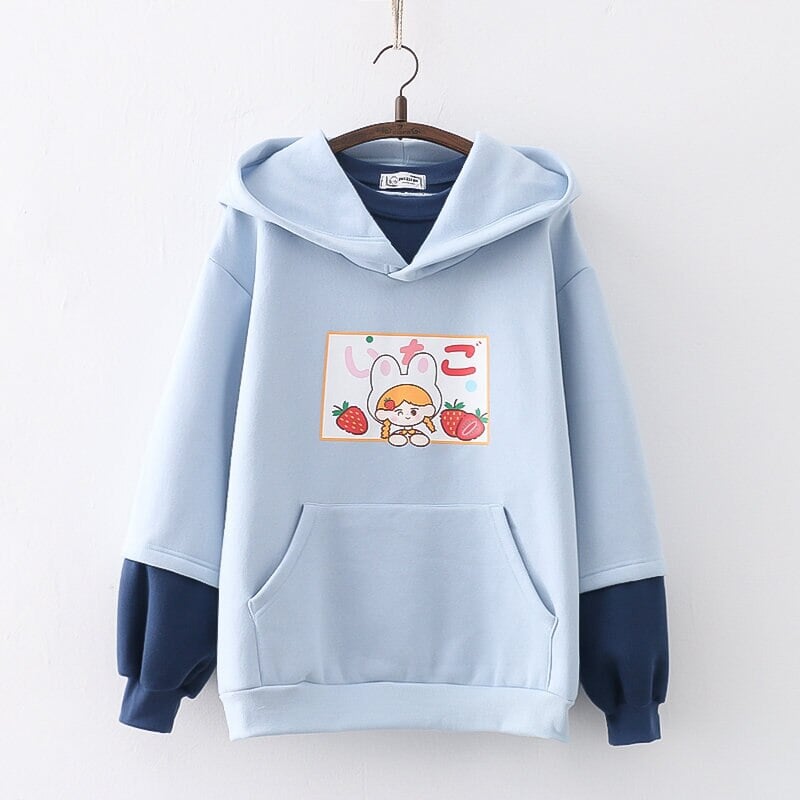 Strawberry Mikki Bunny Fleece Hoodies - Image 3