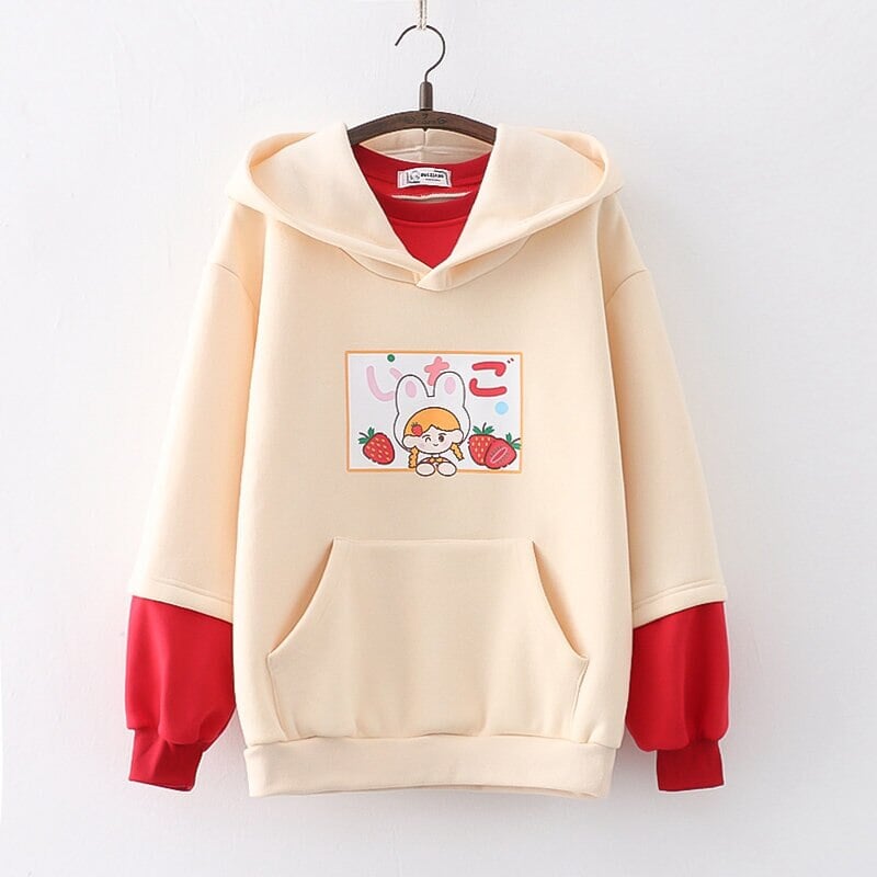 Strawberry Mikki Bunny Fleece Hoodies - Image 2