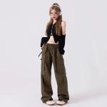 Streetwear Off Shoulder Zip-up Cardigan